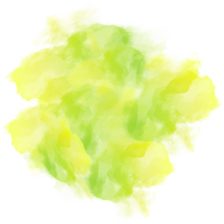 Green and yellow splash watercolor element